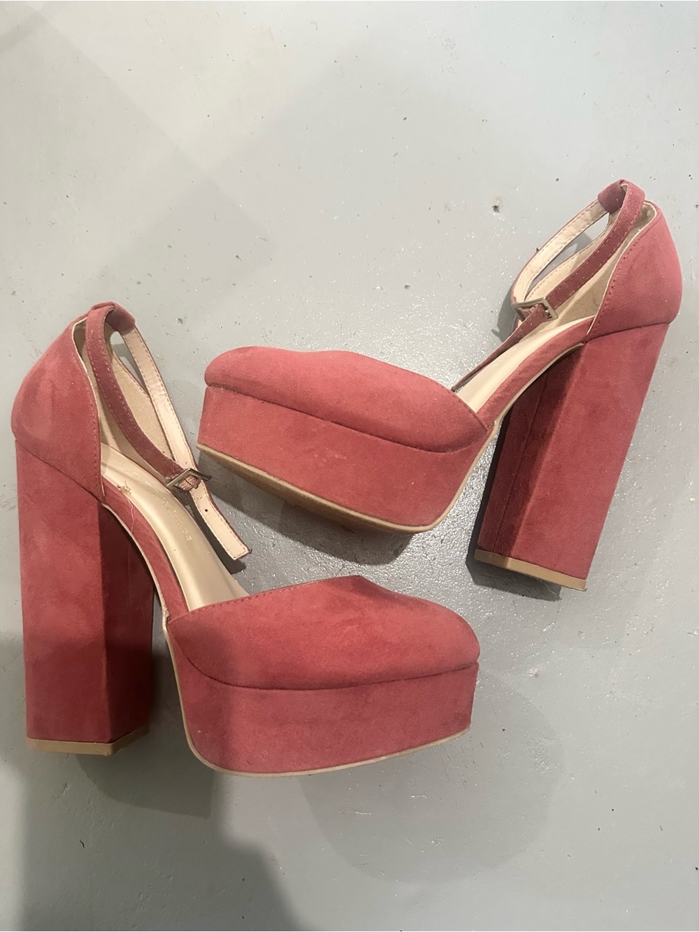 Wild Diva Chunky Platform Ankle-Strap Heels - 8